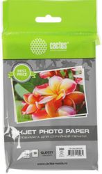 Фотобумага Cactus CS-GA620050ED, для струйной печати, 50л, 200г/м2, белый, покрытие глянцевое