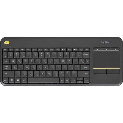 Клавиатура Logitech K400 Plus, беспроводная, USB, Радиоканал, мембранная, черный [920-007173]