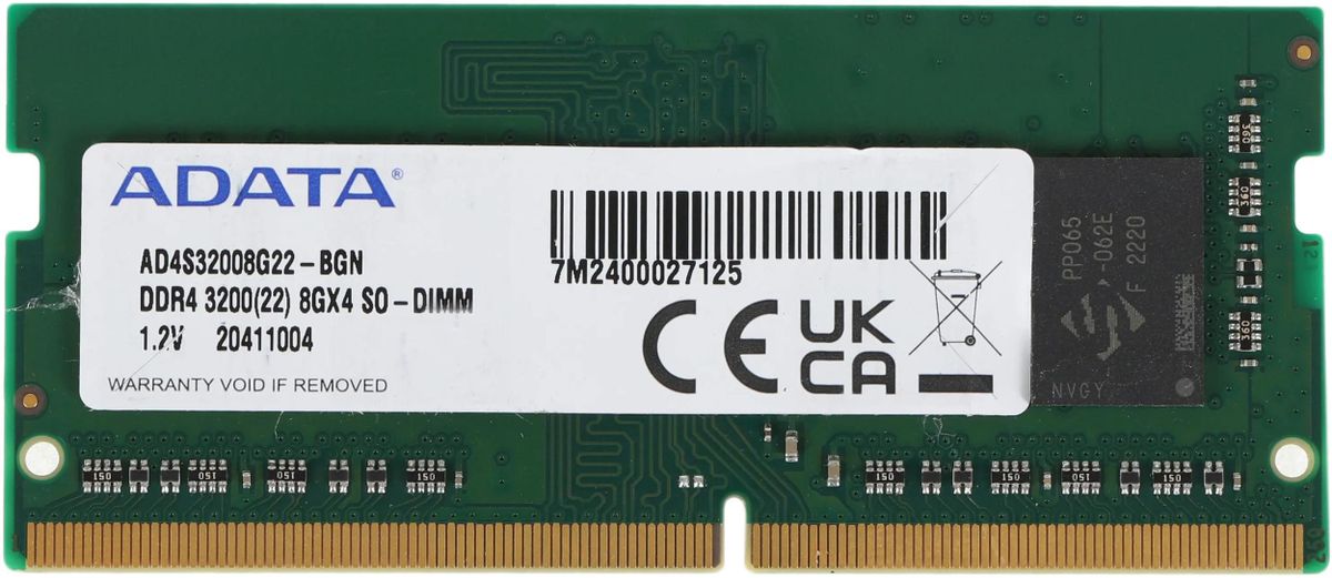 Оперативная память A-Data AD4S32008G22-BGN DDR4 - 1x 8ГБ 3200МГц
