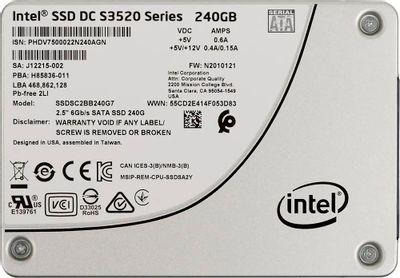 SSD накопитель Intel DC S3520 SSDSC2BB240G7 240ГБ, 2.5", SATA III ...