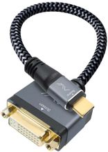 Изображение товара Переходник CAWEON AL,  USB Type-C (m) (прямой) -  DVI-D (f) (прямой),  GOLD ,  0.2м,  с подсветкой,  коробка,  черный [al-20cm]