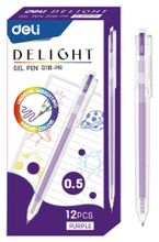 Изображение товара Гелевая ручка Deli Delight EG118-PR с фиолетовыми чернилами прозрачный корпус