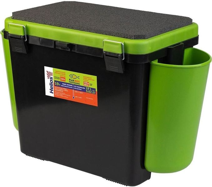 Ящик рыболовный HELIOS FishBox 19,  1 секция,  зеленый/черный