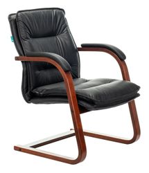 Кресло Бюрократ T-9927Walnut-Av, кожа, до 120кг, черный