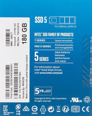 SSD Intel 540s Series SSDSCKKW180H6X1 180 M.2 2280 SATA III 491269