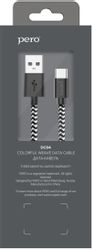 Кабель PERO DC-04, USB Type-C (m) - USB (m), 2м, серебристый / черный