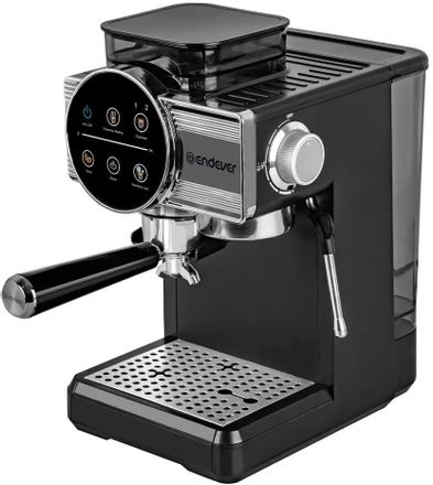 Кофеварка Endever Costa-1093,  рожковая,  черный /стальной