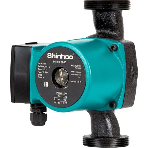 Насос циркуляционный SHINHOO Basic S 32-4S 180, центробежный, поверхностный, 3960л/ч