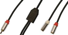 Изображение товара Кабель-переходник аудио PREMIER 5-302 0.3,  1хRCA (m) -  2хRCA (f),  медный, 0.3м, GOLD,  черный/серый