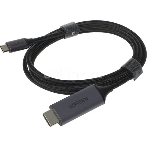 Кабель аудио-видео UGREEN MM142, USB Type-C (m) — HDMI, 1.5м, серый [50570]