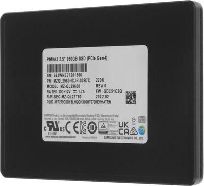 960ГБ Серверный SSD накопитель Samsung MZQL2960HCJR-00B7C PCIe 4.0