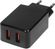 Изображение товара Сетевое зарядное устройство BORASCO 2xUSB-A,  microUSB, 2.1A, черный [20649]