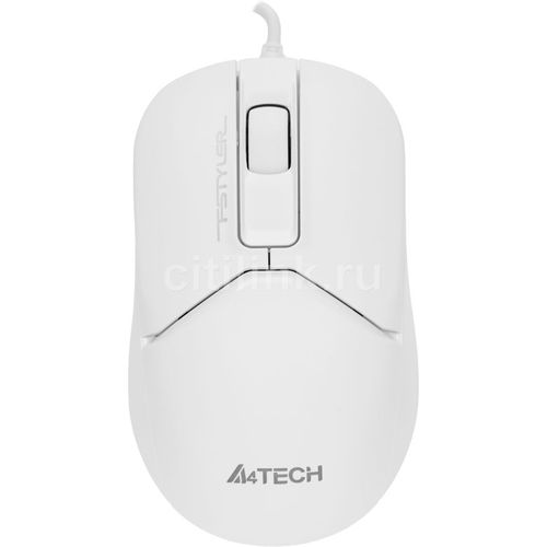 Мышь проводная A4TECH Fstyler FM12S, оптическая, USB, 1200dpi, белый [fm12s white]