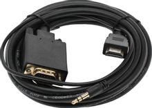 Изображение товара Кабель-переходник аудио-видео PREMIER 5-983AU,  HDMI (m) -  VGA (m),  3м, GOLD,  черный [5-983au 3.0]