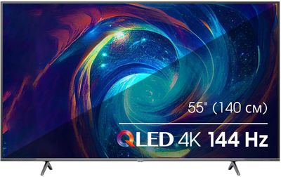 55" Телевизор Hisense 55E7KQ PRO, QLED, 4K Ultra HD, темно-серый, СМАРТ ...