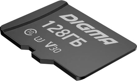 Карта памяти microSDXC UHS-I U3 Digma 128 ГБ, 90 МБ/с, Class 10, CARD30,  1 шт., переходник SD [dgfca128a03]