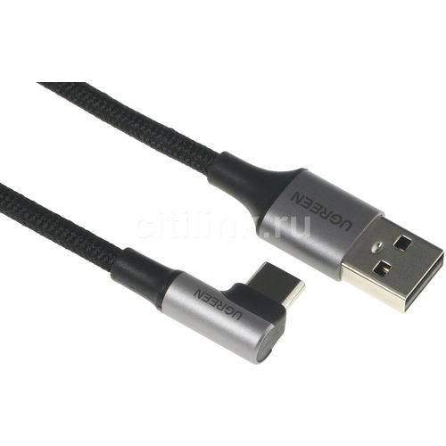 Кабель UGREEN US284, USB Type-C (m) — USB (m), 1м, 3A, черный [50941]