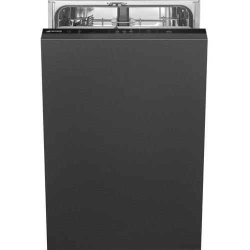 Встраиваемая посудомоечная машина SMEG ST4522DIN, узкая, ширина 44.6см, полновстраиваемая, загрузка 9 комплектов, черный