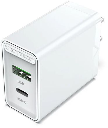 Сетевое зарядное устройство VENTION FBBW0-EU,  USB-A,  USB-C, 20Вт, 3A, белый