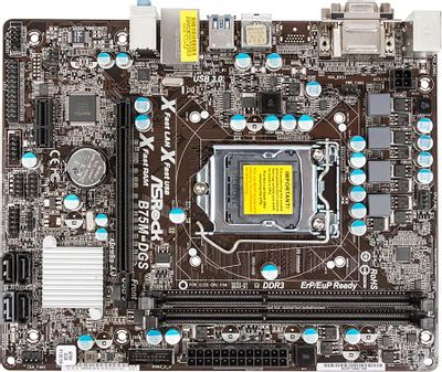 Материнская плата ASROCK B75M-DGS, LGA 1155, Intel B75, mATX, BULK