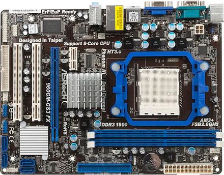 Материнская плата ASRock 960GM-GS3 FX, SocketAM3+, AMD 760G, mATX, Ret