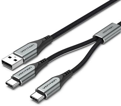 Кабель USB2.0 VENTION CQOHF,  USB Type-C (m) -  USB 2.0 A (m),  круглое,  1м,  черный