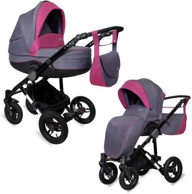 Характеристики Коляска 2 в 1 SIGER Adelante, dark grey/purple [kls0018 ...