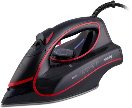 Утюг DOMFY DSC-EI606, с паровым ударом, 2600Вт, с автоотключением, черный и красный