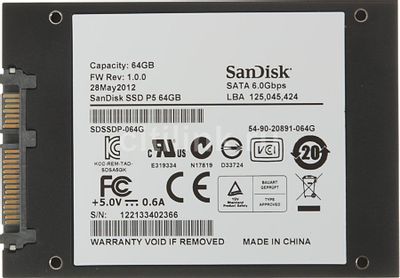 SSD Sandisk SDSSDP 064G G25 64 2.5