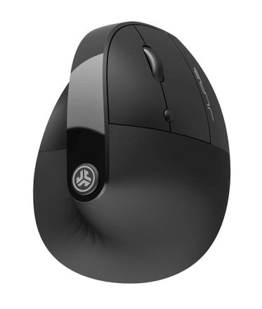 Мышь беспроводная JLAB JBuds Ergonomic, игровая, Bluetooth/Радио, вертикальная, оптическая, USB, 2400dpi, черный [ieumjbergorblk82]