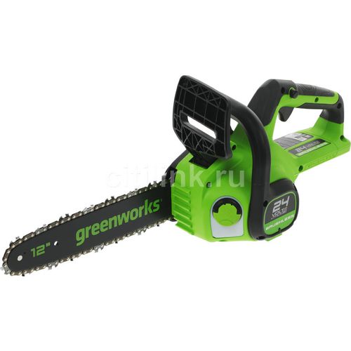 Цепная пила GREENWORKS GD24CS30K4, аккумуляторная, 24В, 4Ач, с одним аккумулятором [2007007ub]