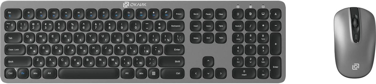 Комплект (клавиатура+мышь) Oklick 300M, серый/черный