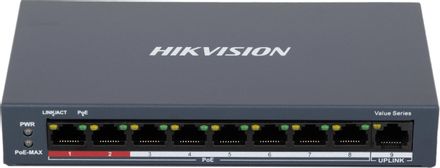 Коммутатор Hikvision DS-3E0109P-E/M(C), неуправляемый, 9 RJ-45, 100 Мбит/с