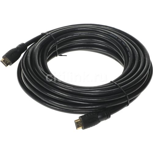 Кабель аудио-видео Buro HDMI 2.0, HDMI (m) - HDMI (m), ver 2.0, 10м, GOLD, черный [bhp hdmi 2.0-10]