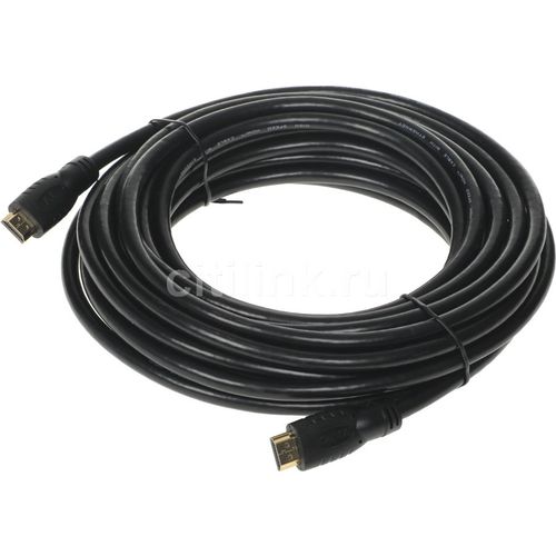 Кабель аудио-видео Buro HDMI 2.0, HDMI (m) — HDMI (m), ver 2.0, 10м, GOLD, черный [bhp hdmi 2.0-10]
