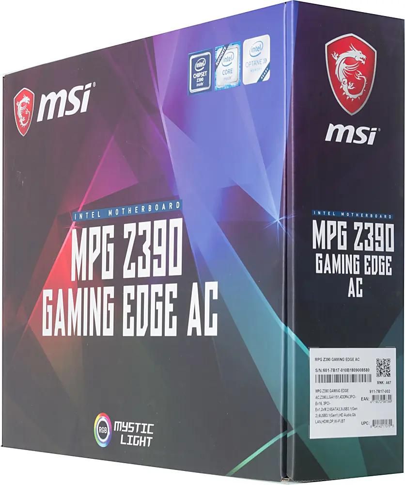MSI MPG Z390 GAMING EDGE AC LGA 1151v2 Intel Z390 ATX Ret 1090482