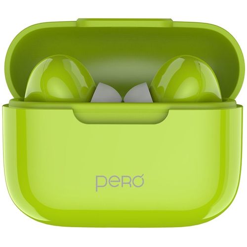 Наушники PERO TWS06, Bluetooth, внутриканальные, зеленый [ptws06g]