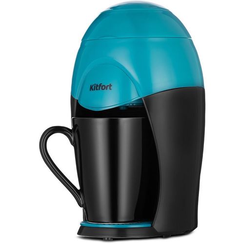 Кофеварка KitFort КТ-7401, капельная, бирюзовый /черный