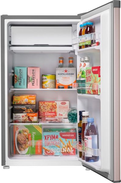 Холодильник однокамерный MAUNFELD MFF83GD DeFrost, золотистый/серый