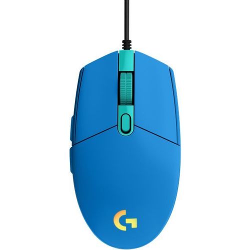 Мышь проводная Logitech G102 LightSync, игровая, оптическая, USB, 8000dpi, синий [910-005810]