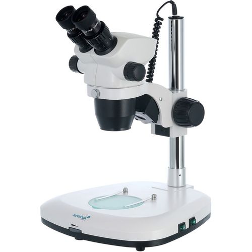 Микроскоп LEVENHUK Zoom 1B, стереоскопический/инструментальный, 7-45х, панкратический объектив, белый [76056]