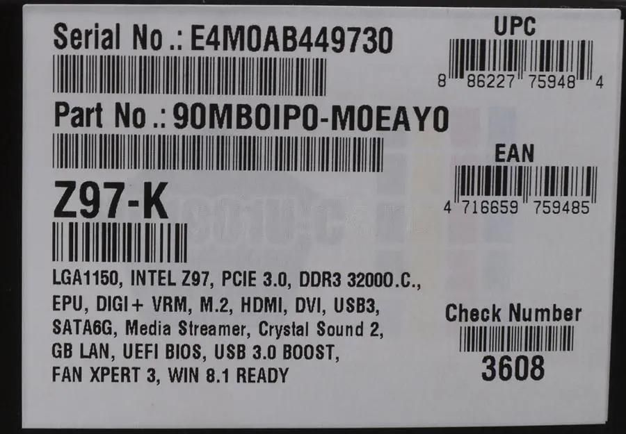 Z97k motherboard new arrivals