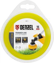 Изображение товара Леска для садовых триммеров DENZEL 96111 2 мм 15 м высокая износостойкость
