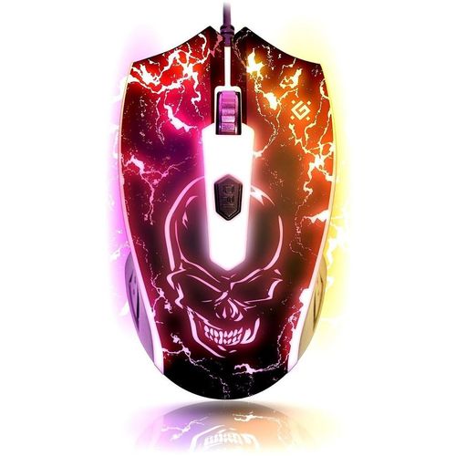 Мышь проводная Defender Overmatch GM-069, игровая, оптическая, USB, 2400dpi, черный [52069]