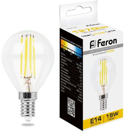 Упаковка ламп LED FERON E14,  шар, 15Вт, LB-515, 10 шт. [38249-10]