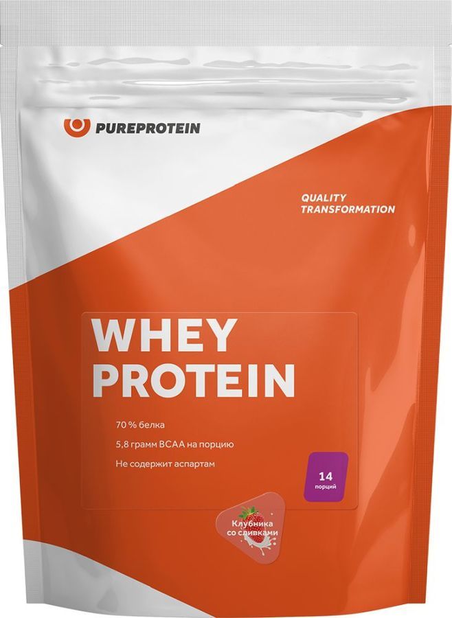 Аксессуары для протеин PURE PROTEIN Whey, порошок , 420гр, клубника со ...