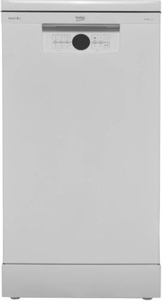 Посудомоечная машина Beko BDFS26130WA,  узкая, напольная, 44.8см, загрузка 11 комплектов, белая [7642008335](плохая упаковка)