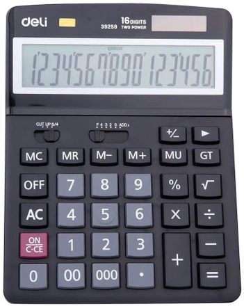 Калькулятор Deli E39259, 16-разрядный, черный