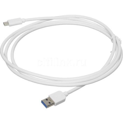 Кабель Buro Data USB 3.2 3A, USB Type-C (m) — USB (m), 1.8м, 3A, белый [bu-usb3.2-ac-1.8mw]