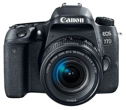 Зеркальный фотоаппарат Canon EOS 77D kit ( EF-S 18-55mm f/4-5.6 IS STM), черный